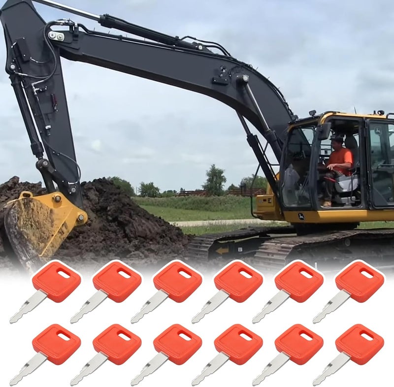 VIDABTE H800 Excavator Ignition Key, Ignition Keys for Jo-hn Deere Hita-chi Excavator Case Dozer Fiat New Ho-lland AT194969 AT147803 4286465 (12 pcs) - Image 5
